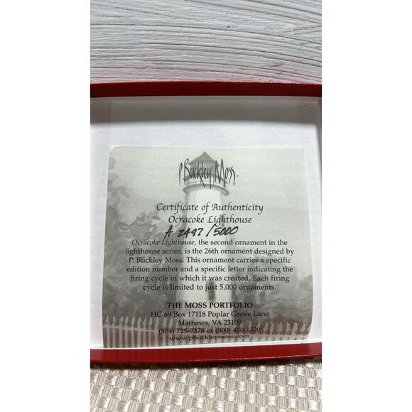 P. Buckley Moss Lighthouse Ornament Ocracke Lighthouse 2nd in Series - Picture 4 of 5